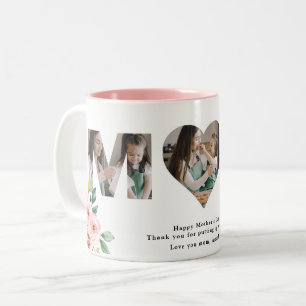 Caneca De Café Em Dois Tons Linda Cotação Mãe Blush Floral 3 Personalizado Cam