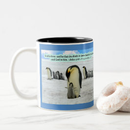 Caneca De Café Em Dois Tons Linda Escritura Penguin 1 John 4:16