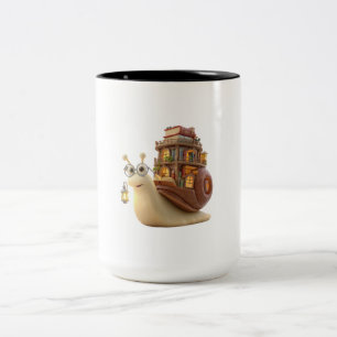 Caneca De Café Em Dois Tons Lindíssimo Caneta 3D de Caracol de Biblioteca Tom-