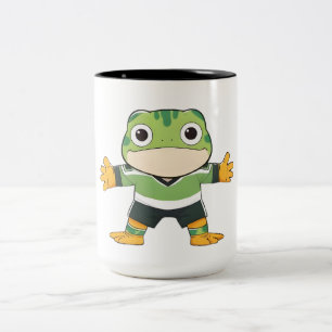 Caneca De Café Em Dois Tons Lindo Design de Futebol Kawaii com Sapo Guarda-Red