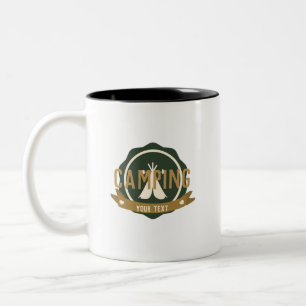 Caneca De Café Em Dois Tons Lindo Estandarte de Tenda de Acampamento Camper 