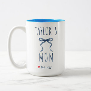 Caneca De Café Em Dois Tons Lindo Nome Personalizado Mamãe Ano de Est Naval La