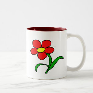Caneca De Café Em Dois Tons Lindo ramalhete