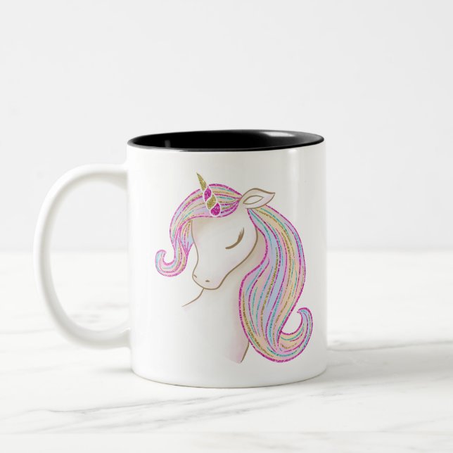 Caneca De Café Em Dois Tons Lindo Unicórnio (Esquerda)