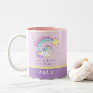 Caneca De Café Em Dois Tons Lindo Unicórnio Mágico Arco-íris Personalizado Cus