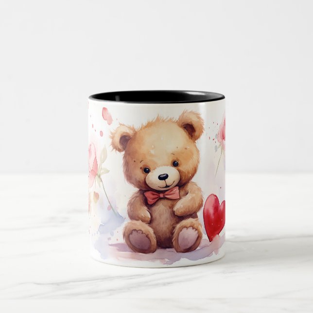 Caneca De Café Em Dois Tons lindo urso (Centro)