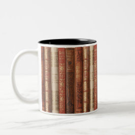 Caneca De Café Em Dois Tons Lindos Cópias de Livros