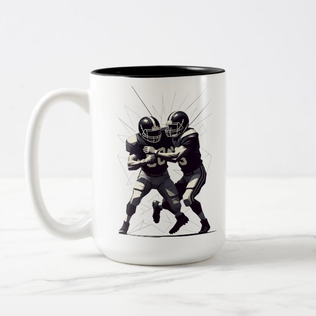 Caneca De Café Em Dois Tons Line of Scrimmage Clash (Esquerda)