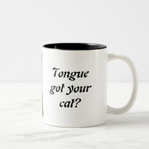 Caneca De Café Em Dois Tons Língua pegou seu gato