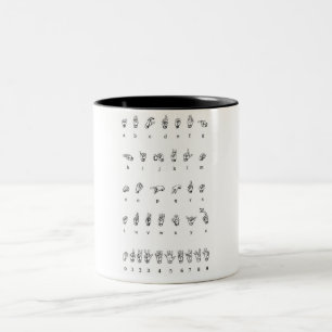 Caneca De Café Em Dois Tons Linguagem gestual americano (ASL)