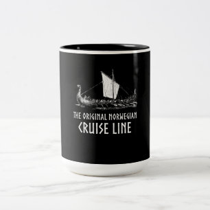 Caneca De Café Em Dois Tons Linha De Cruzeiro De Viagem De Navio Odin E Valhal