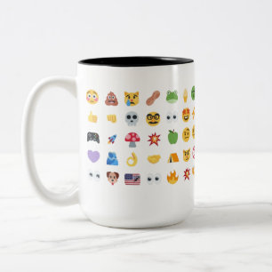 Caneca De Café Em Dois Tons Linha do tempo de 35 emojis Roaring Kitty meme GME