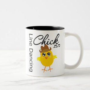 Caneca De Café Em Dois Tons Linha pintinho da dança
