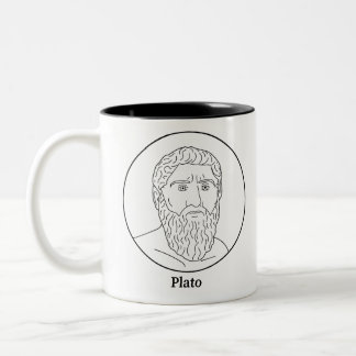 Caneca De Café Em Dois Tons Linha retrato de Plato