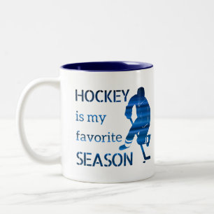 Caneca De Café Em Dois Tons Linhas azuis da temporada de Hockey Mug Favorito