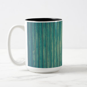 Caneca De Café Em Dois Tons Linhas Azuis Frisadas
