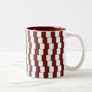 Caneca De Café Em Dois Tons Linhas confusas Bordéus