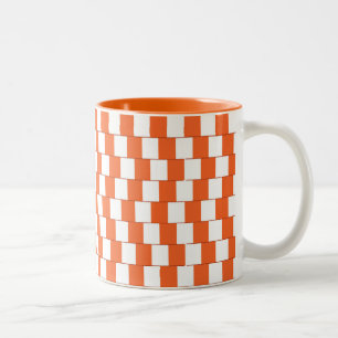 Caneca De Café Em Dois Tons Linhas confusas Laranja