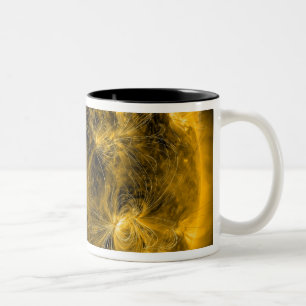 Caneca De Café Em Dois Tons Linhas de campo magnético no Sun