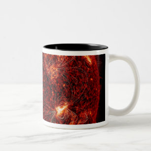 Caneca De Café Em Dois Tons Linhas de campo magnético no Sun 3