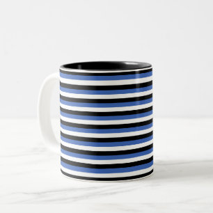Caneca De Café Em Dois Tons linhas do padrão do símbolo do país com bandeira e