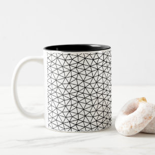 Caneca De Café Em Dois Tons Linhas pretas e brancas tema moderno