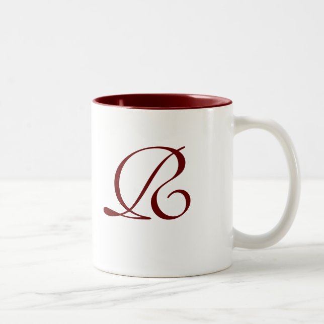 Caneca De Café Em Dois Tons Linho De ouro, Linho Monograma (Direita)