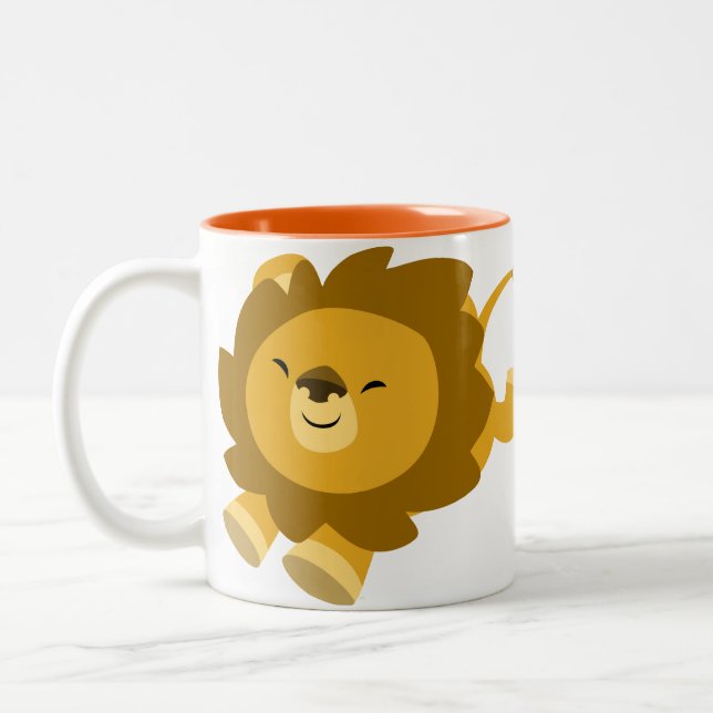 Caneca De Café Em Dois Tons Lion Mug De Cartoon Ecstático (Esquerda)