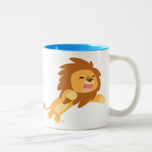 Caneca De Café Em Dois Tons Lion Mug, um belo e alegre cartoon