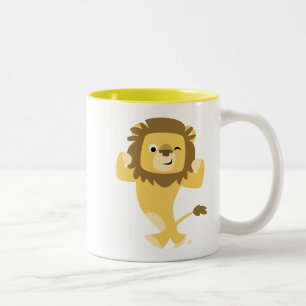 Caneca De Café Em Dois Tons Lion Mug, um cartoon forte e bonito