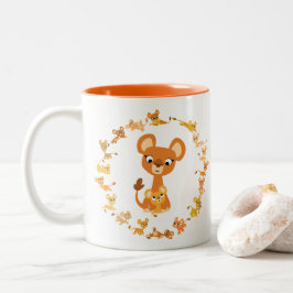 Caneca De Café Em Dois Tons Lionesses Mandala Mug, um belo desenho animado