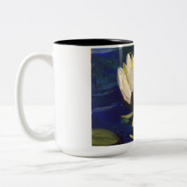 Caneca De Café Em Dois Tons lírio branco na água