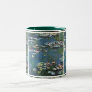 Caneca De Café Em Dois Tons Lírios de água de Claude Monet, pintor impressioni
