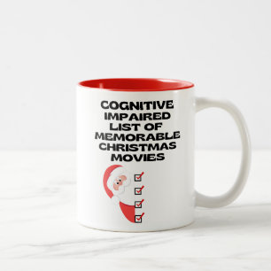 Caneca De Café Em Dois Tons Lista de Filmes de Natal Cognitivos Engraçado