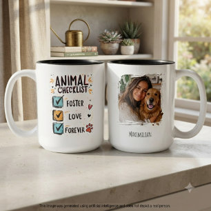 Caneca De Café Em Dois Tons Lista de Verificação de Animais de Estimação Acolh