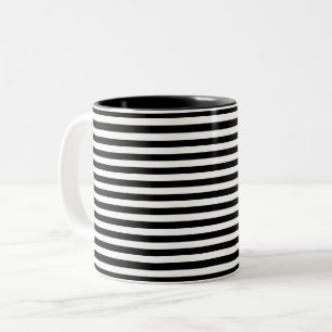 Caneca De Café Em Dois Tons listras da bandeira da Cornualha preto branco padr