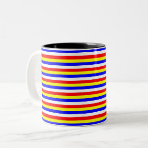 Caneca De Café Em Dois Tons listras da bandeira de Cabo Verde padrão de país s