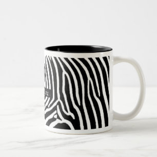Caneca De Café Em Dois Tons Listras da zebra personalizadas com nome