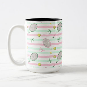 Caneca De Café Em Dois Tons Listras de Tênis Verde Claro e Rosa