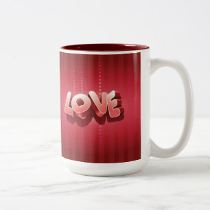 Caneca De Café Em Dois Tons Listras do amor