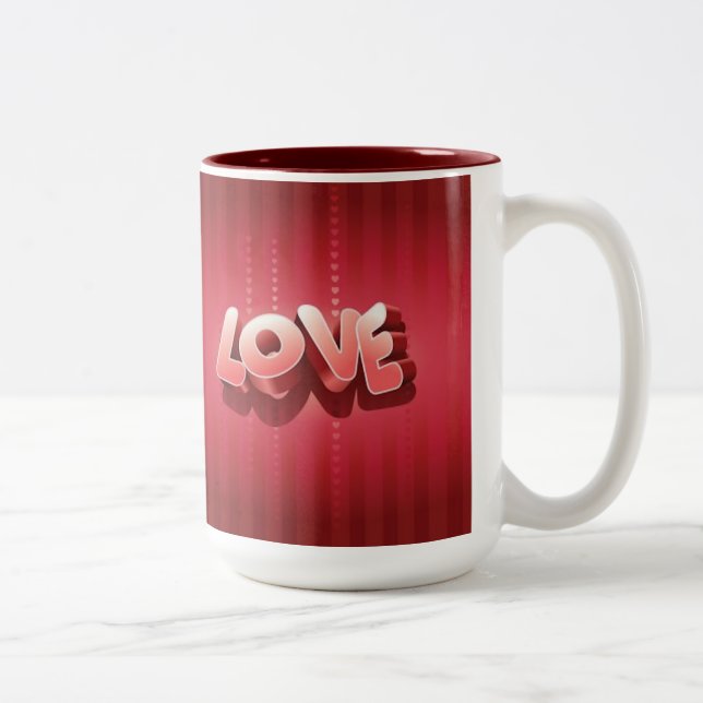 Caneca De Café Em Dois Tons Listras do amor (Direita)