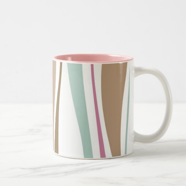 Caneca De Café Em Dois Tons Listras retros (Direita)