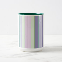 Caneca De Café Em Dois Tons Listras roxas, Neptuno, verde marinho e Lavanda