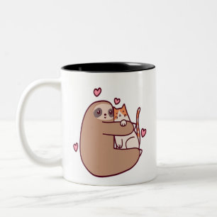 Caneca De Café Em Dois Tons Litas e Gatos são os melhores amigos 