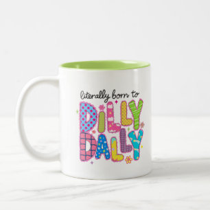Caneca De Café Em Dois Tons Literalmente nascido para enrolar Citação engraçad