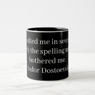 Caneca De Café Em Dois Tons Literário Vintage – Fyodor Dostoevsky