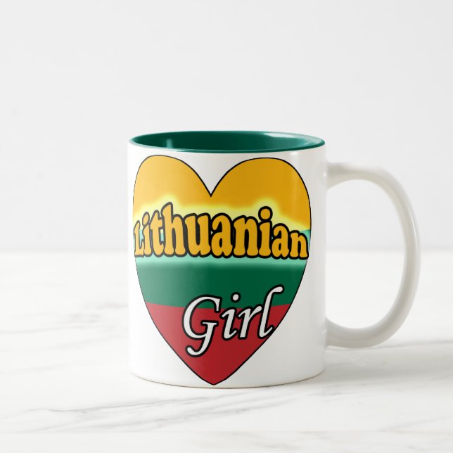 Caneca De Café Em Dois Tons Lithuanian Girl (Direita)