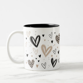 Caneca De Café Em Dois Tons Little Hearts - Elegante Herztasse 