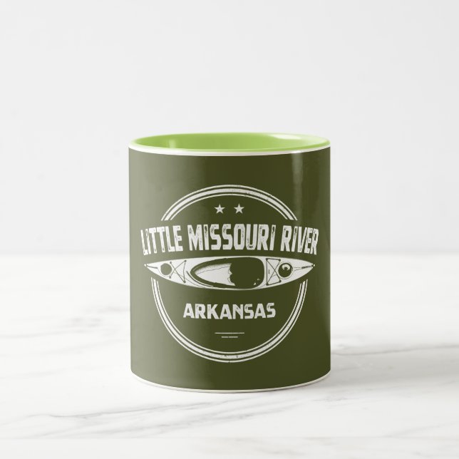 Caneca De Café Em Dois Tons Little Missouri River Arkansas Kayaking (Centro)
