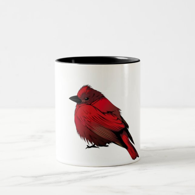 Caneca De Café Em Dois Tons Little Red Bird Coffee Mug (Centro)